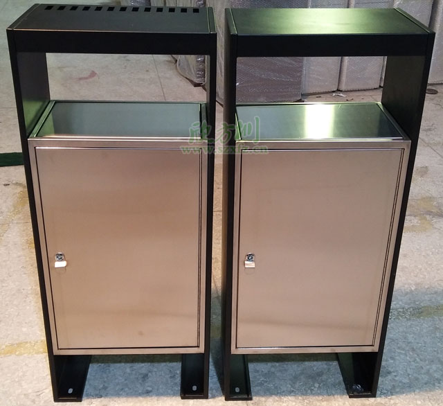 深圳小區(qū)戶(hù)外搖蓋不銹鋼果皮箱工廠(chǎng)生產(chǎn)圖