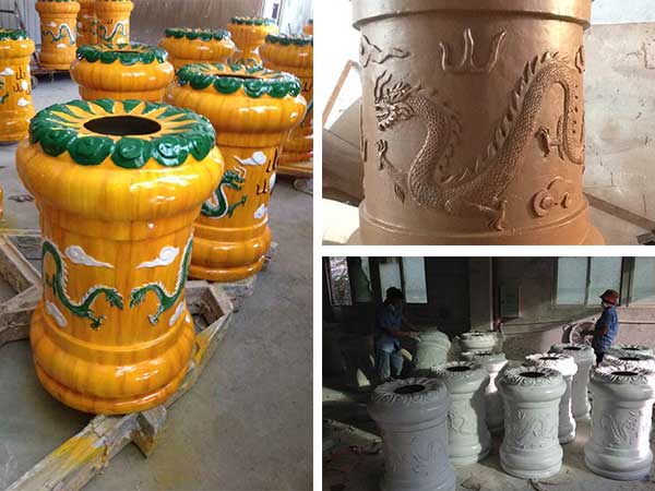 欣方圳垃圾桶廠(chǎng)家為東莞麻涌龍舟節(jié)定制龍舟垃圾桶